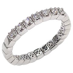 18K White Gold Expansion Ring with Diamonds