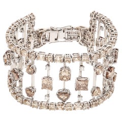 18K White Gold Fancy Colored Diamond Bracelet