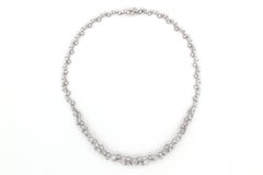 18k White Gold Fancy Cut Diamond Statement Collar Necklace 11.65ctw