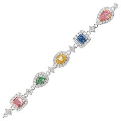 18K Weißgold Fancy Diamond Classic Star-Armband