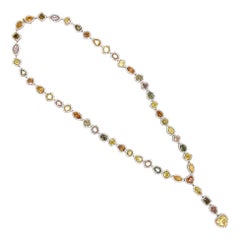 18k White Gold Fancy Diamond Color Necklace