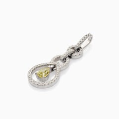 18k White Gold Fancy Intense Yellow Diamond Pendant, 0.84 Carat