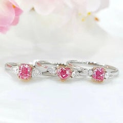 18K Weißgold Fancy Pink Diamond & Diamant Verlobungsring
