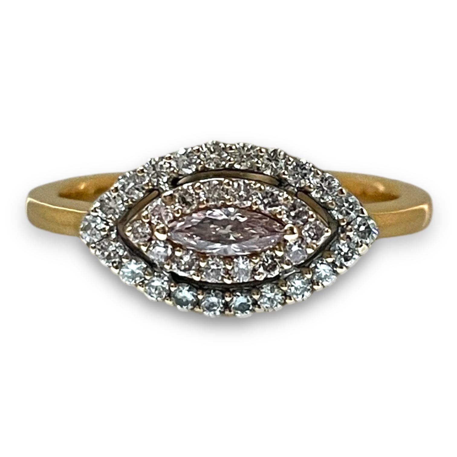 18k White Gold Fancy Pink Marquise Dia/ RIng