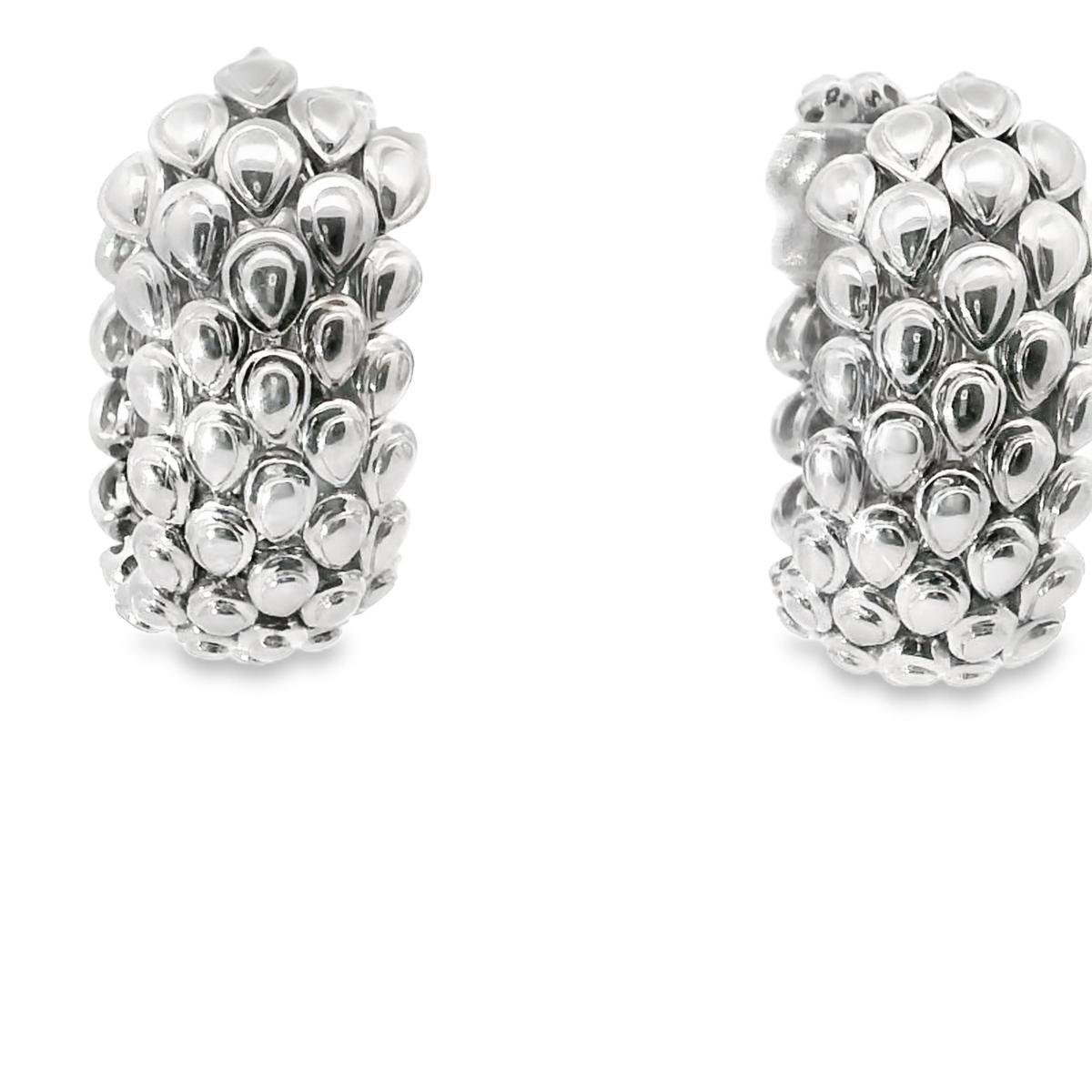 Oro blanco de 18 quilates  Faraone - Italia Años 80 Aro Diamante  Pendientes  - 45,40GRAM  -D5.0 Moderno