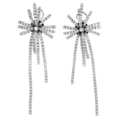 18K White Gold Fireworks-Inspired Earrings with Natural Diamonds