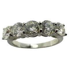18 Karat Weißgold Bandring mit fünf Steinen und Diamanten