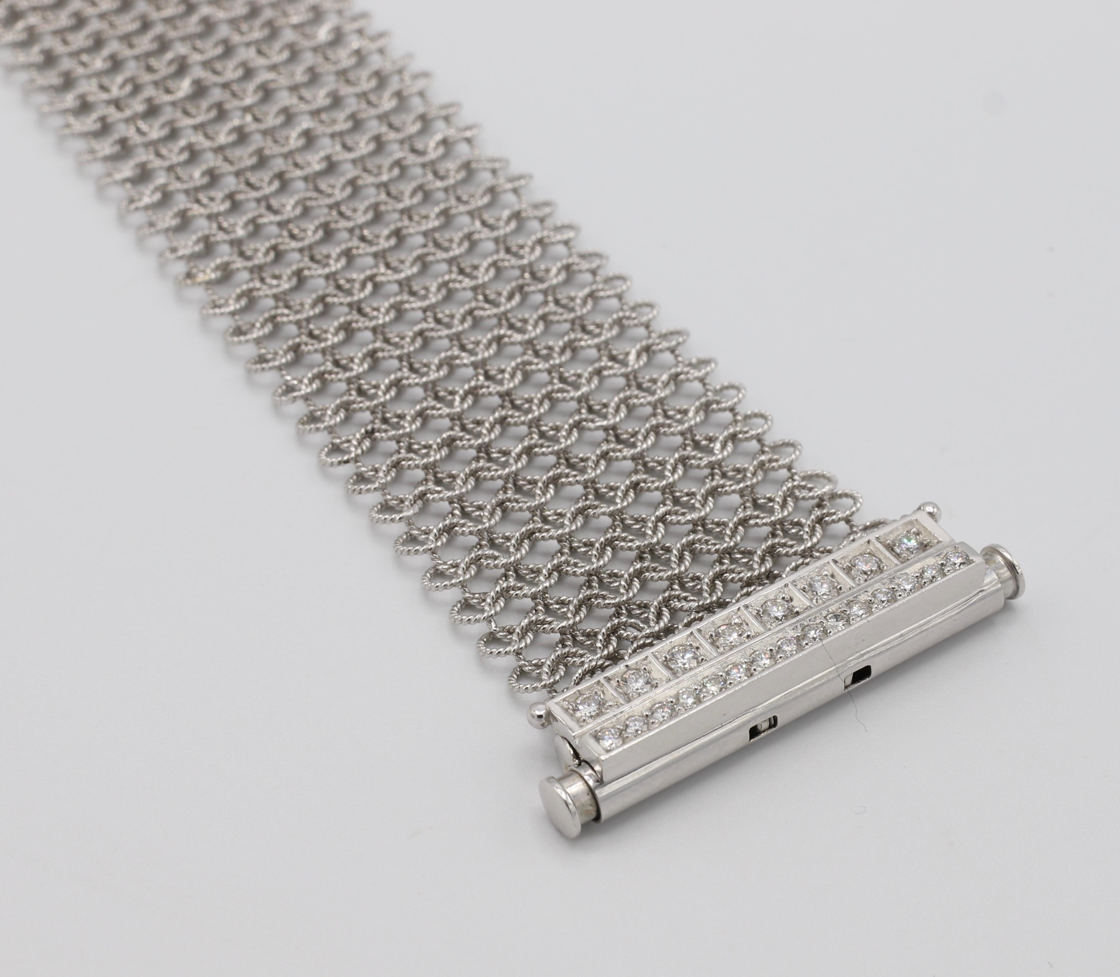 white gold mesh bracelet