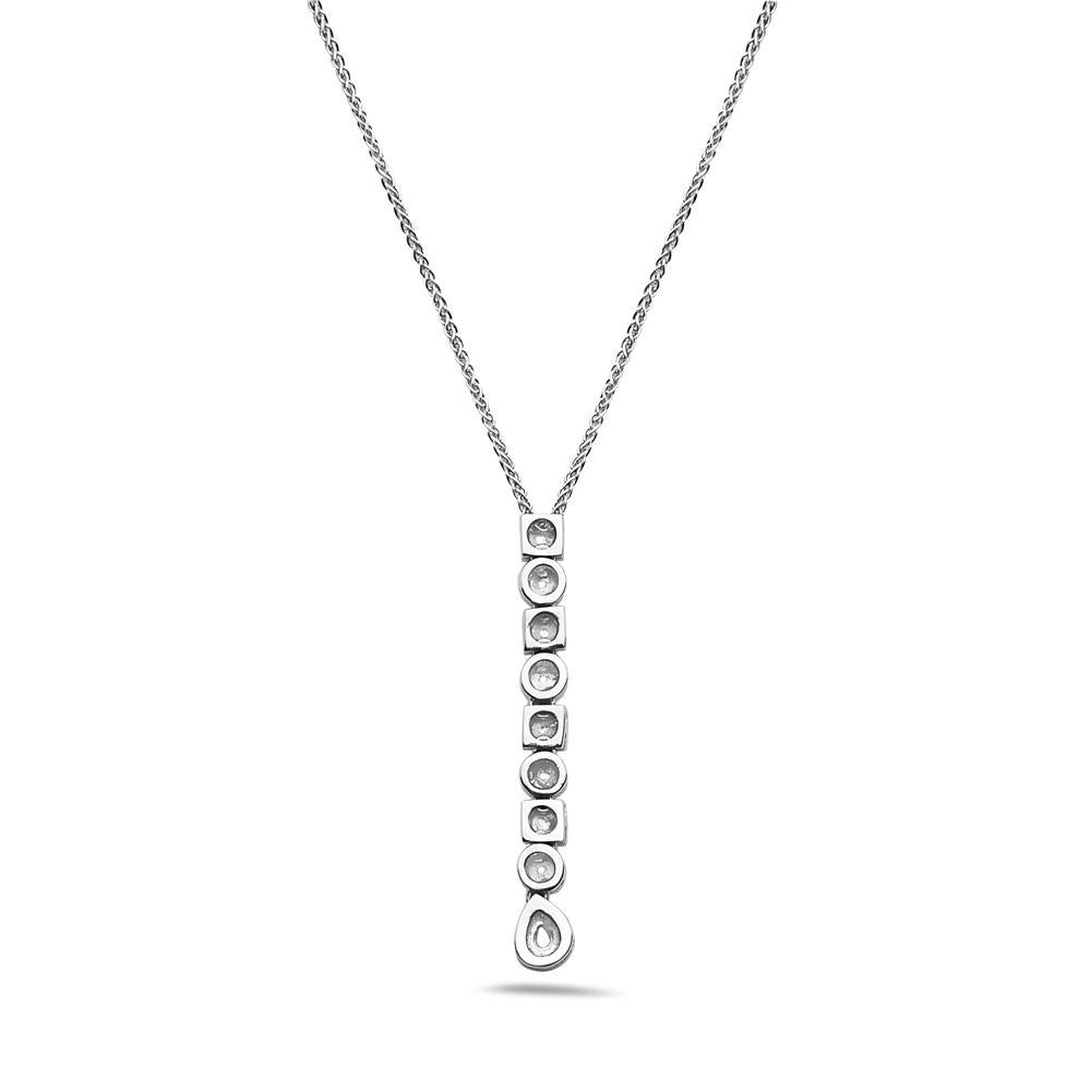 Contemporary 18 Karat White Gold Flexible Diamond Pendant Necklace For Sale