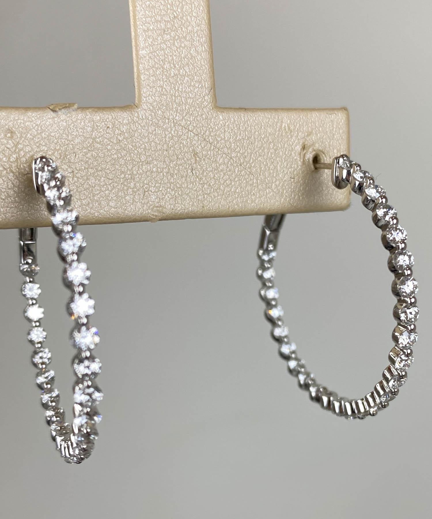 floating diamond hoop earrings