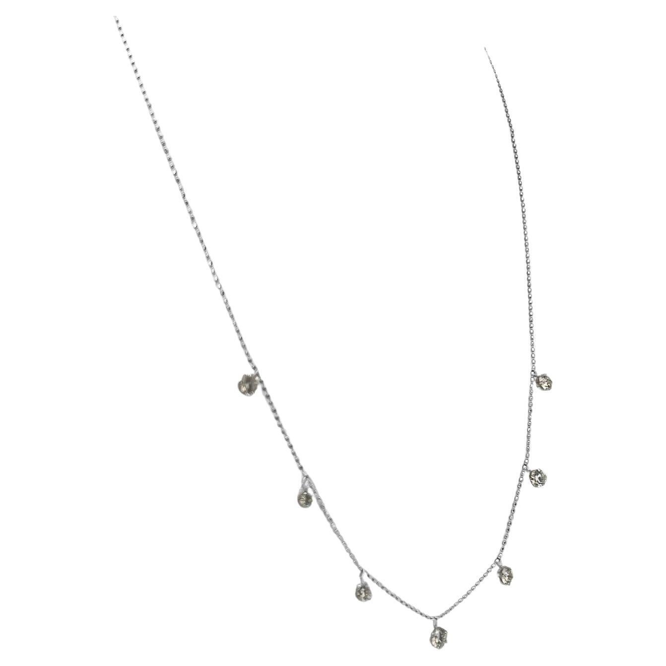 18 Karat Weißgold schwebende Diamant-Halskette mit 1,2 Karat natürlichen Diamanten, IGI-zertifiziert 1