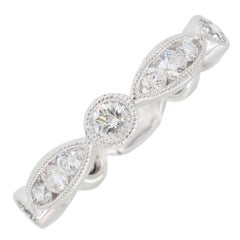 18 Karat White Gold Floral Diamond Eternity Band