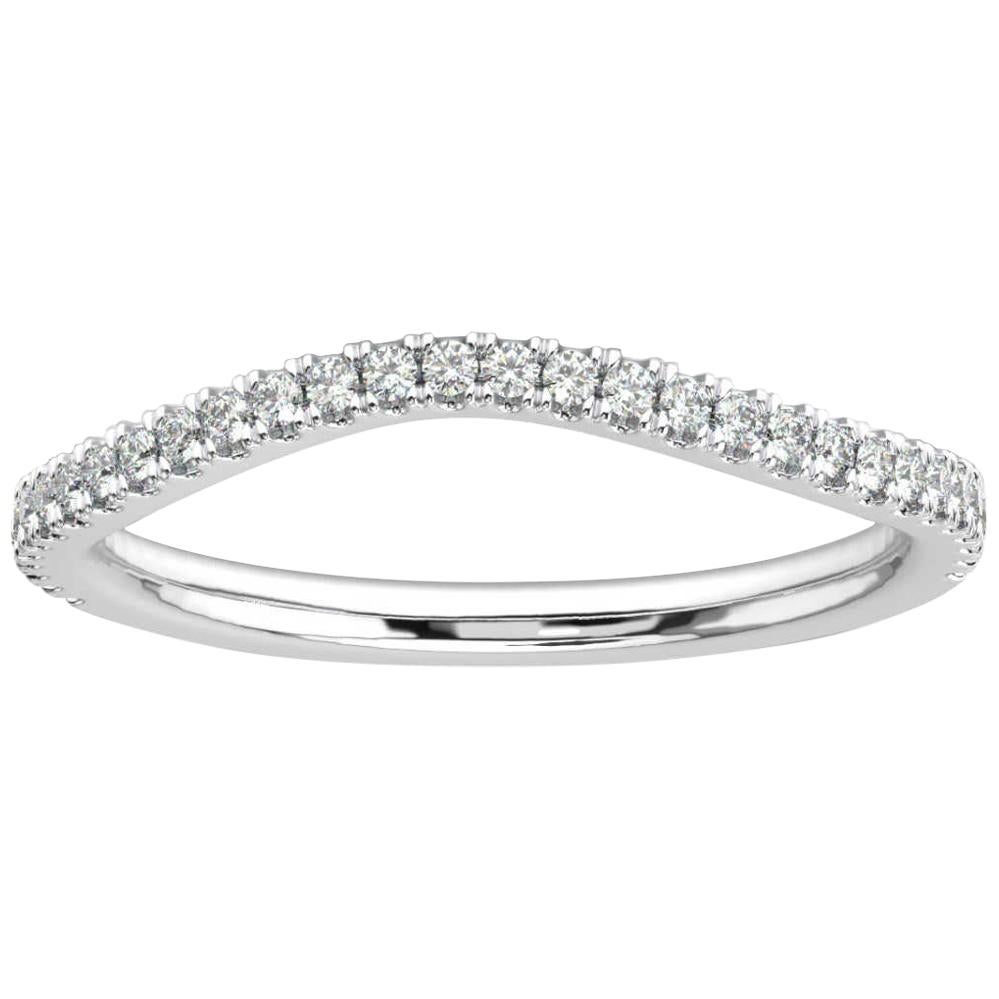 18K White Gold Frances Petite Curve Diamond Ring '1/5 Ct. tw' For Sale