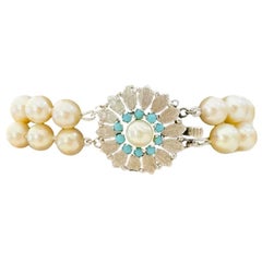 18k White Gold, Fresh Water Pearl
Turquoise Bracelet 18k White Gold, Fresh Water Pearl
Turquoise Bracelet
