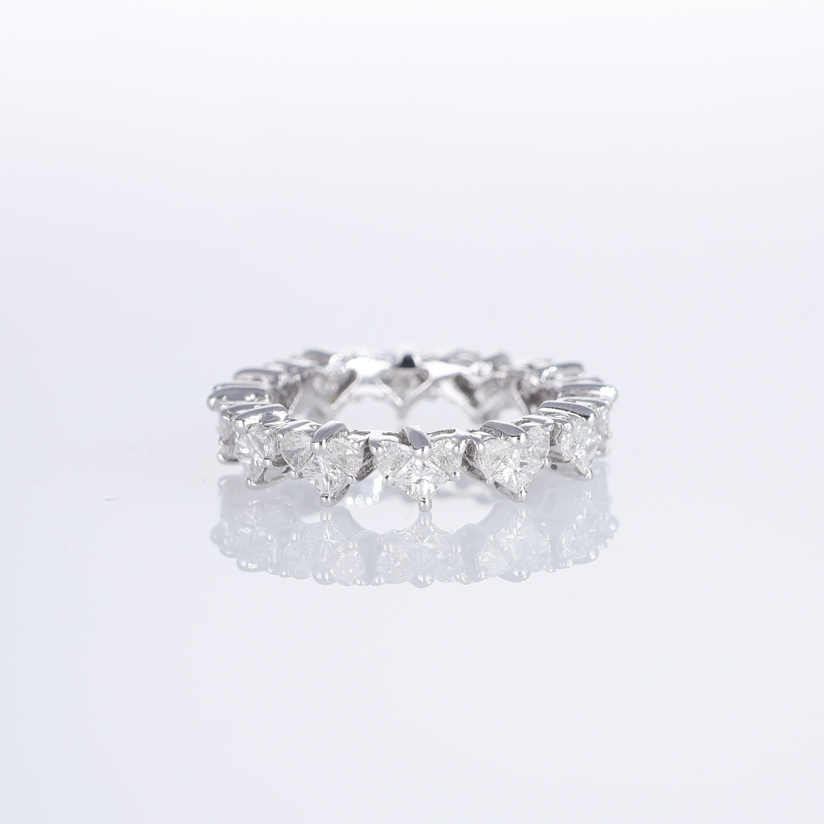 IMPORTANT NOTE:
✔ No additional costs will be added to this order.
✔ Shipping and customs duties are fully covered by us.
--------------------
A romantic and elegant full eternity ring crafted in 18K white gold. This exquisite piece features a