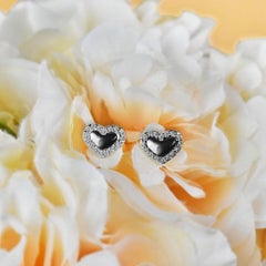 18K Gold Gemstone Heart Stud Earrings Gemstone Option