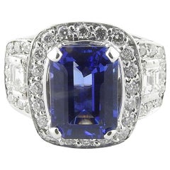 Ring aus 18 Karat Weißgold mit echtem Tansanit und Diamanten