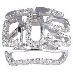 Anillo de diamantes geométrico de oro blanco de 18 quilates