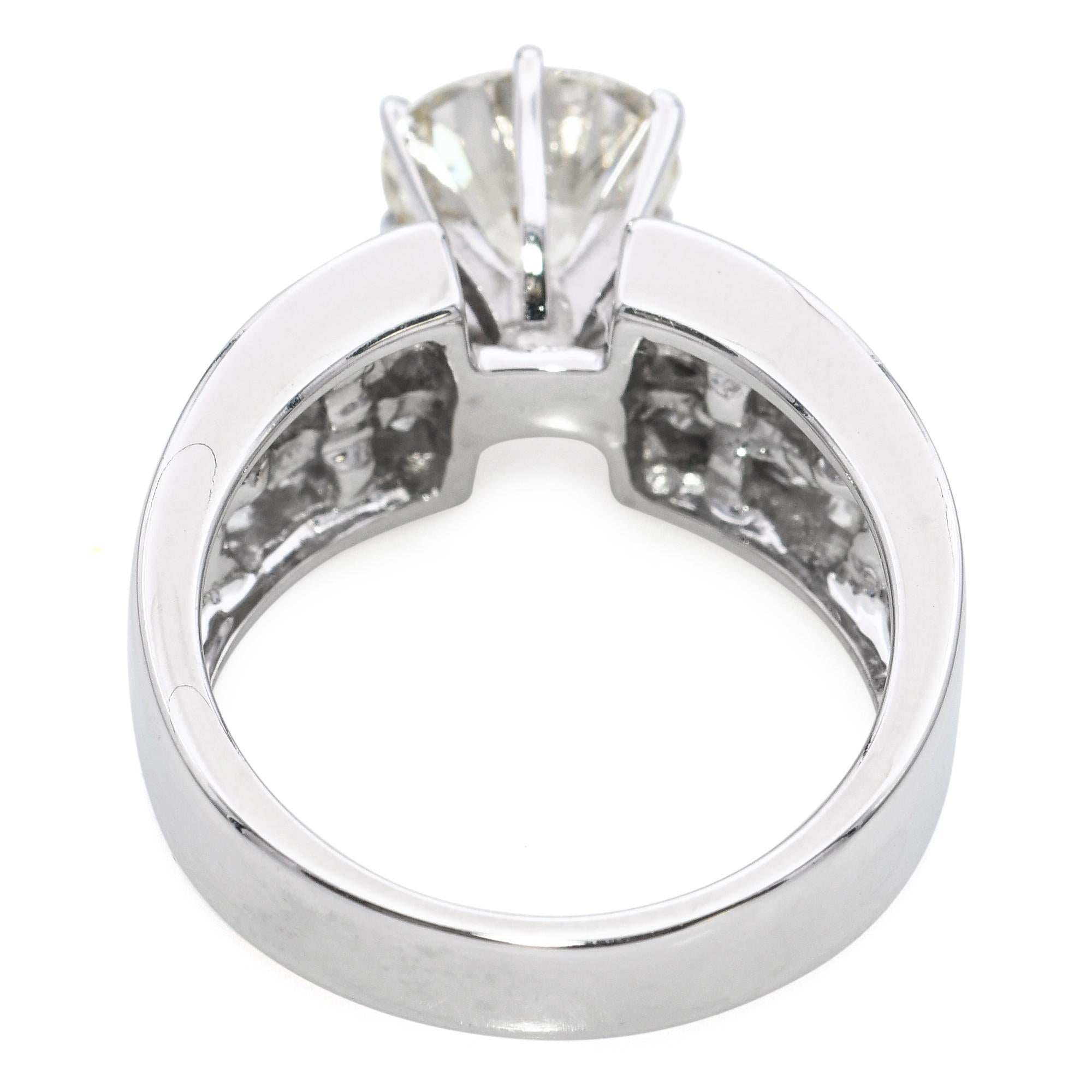 18k White Gold GIA 2.73tcw Diamond Engagement Ring GIA For Sale 1