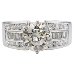 18k White Gold GIA 2.73tcw Diamond Engagement Ring GIA
