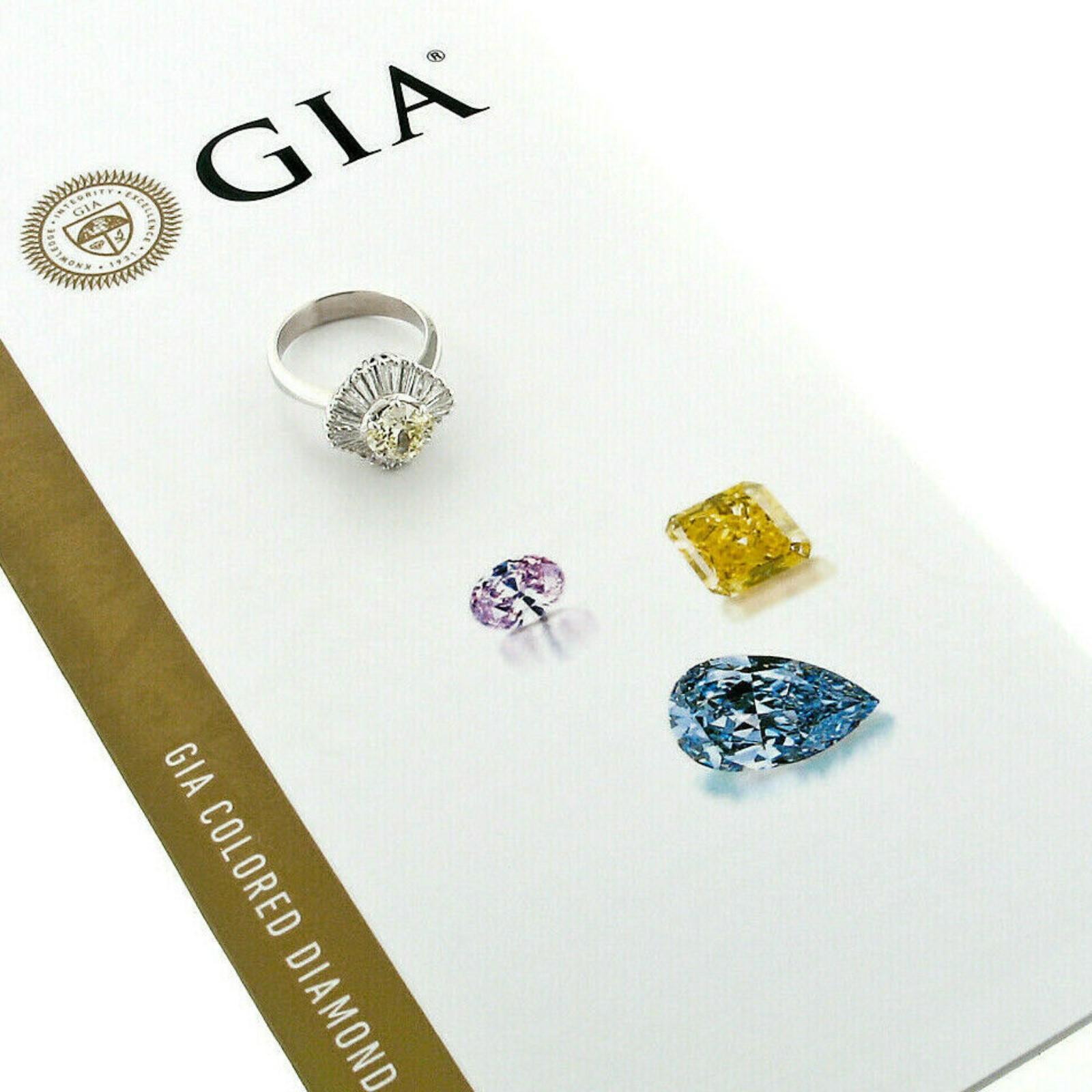 18 Karat Gold GIA 3.25 Carat Fancy Yellow and Baguette Diamond Ballerina Ring 4