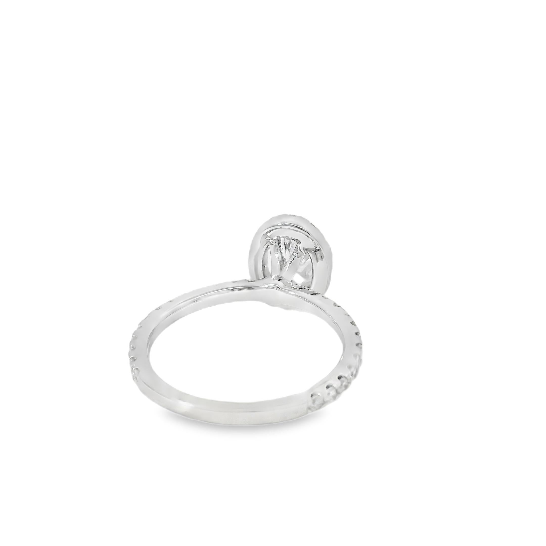 18k Weißgold GIA zertifiziert 0,70ct Oval Cut Diamond Verlobungsring im Angebot 9