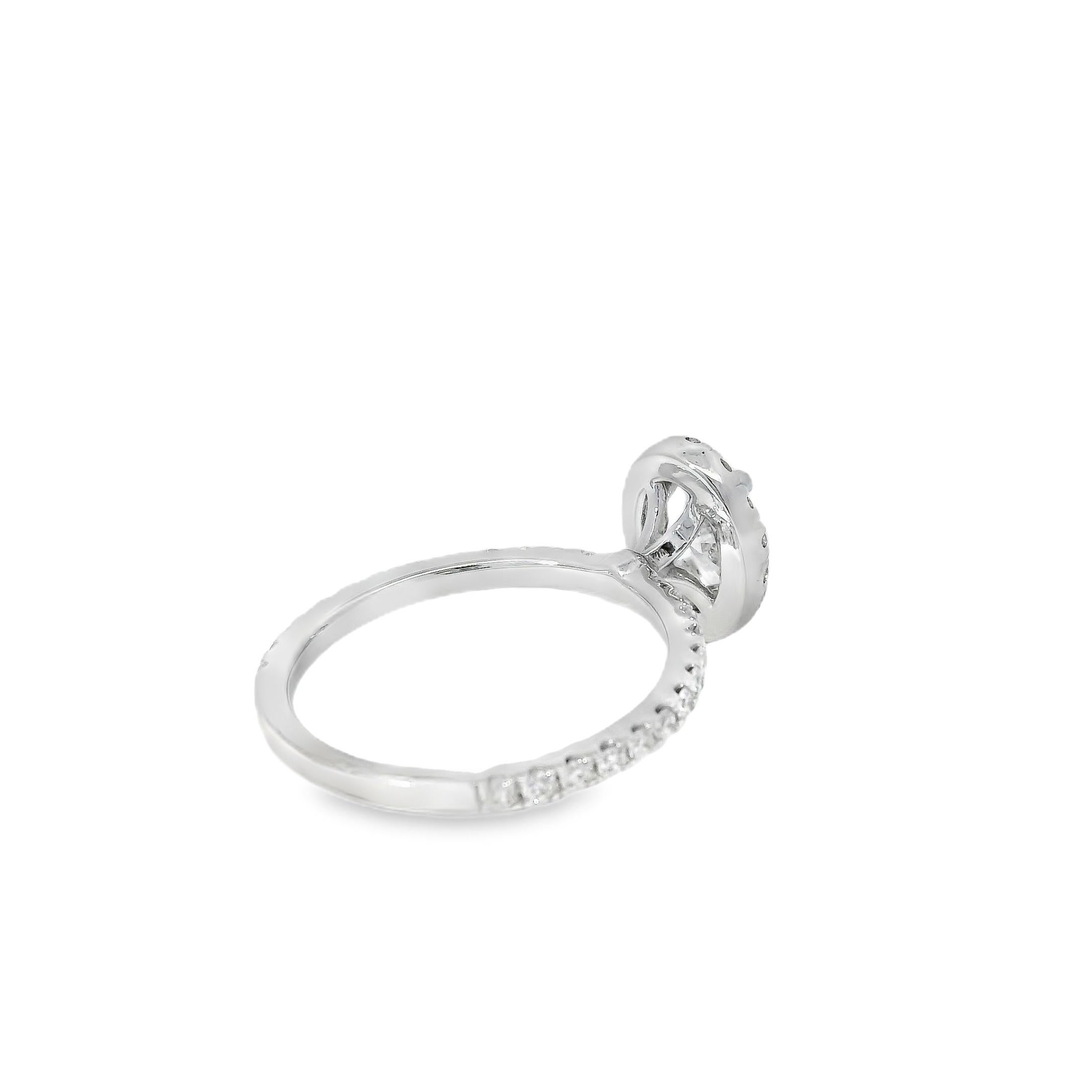 18k Weißgold GIA zertifiziert 0,70ct Oval Cut Diamond Verlobungsring im Angebot 12