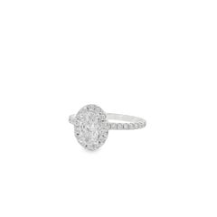 18k White Gold GIA Certified 0.70ct Oval Cut Diamond Engagement Ring