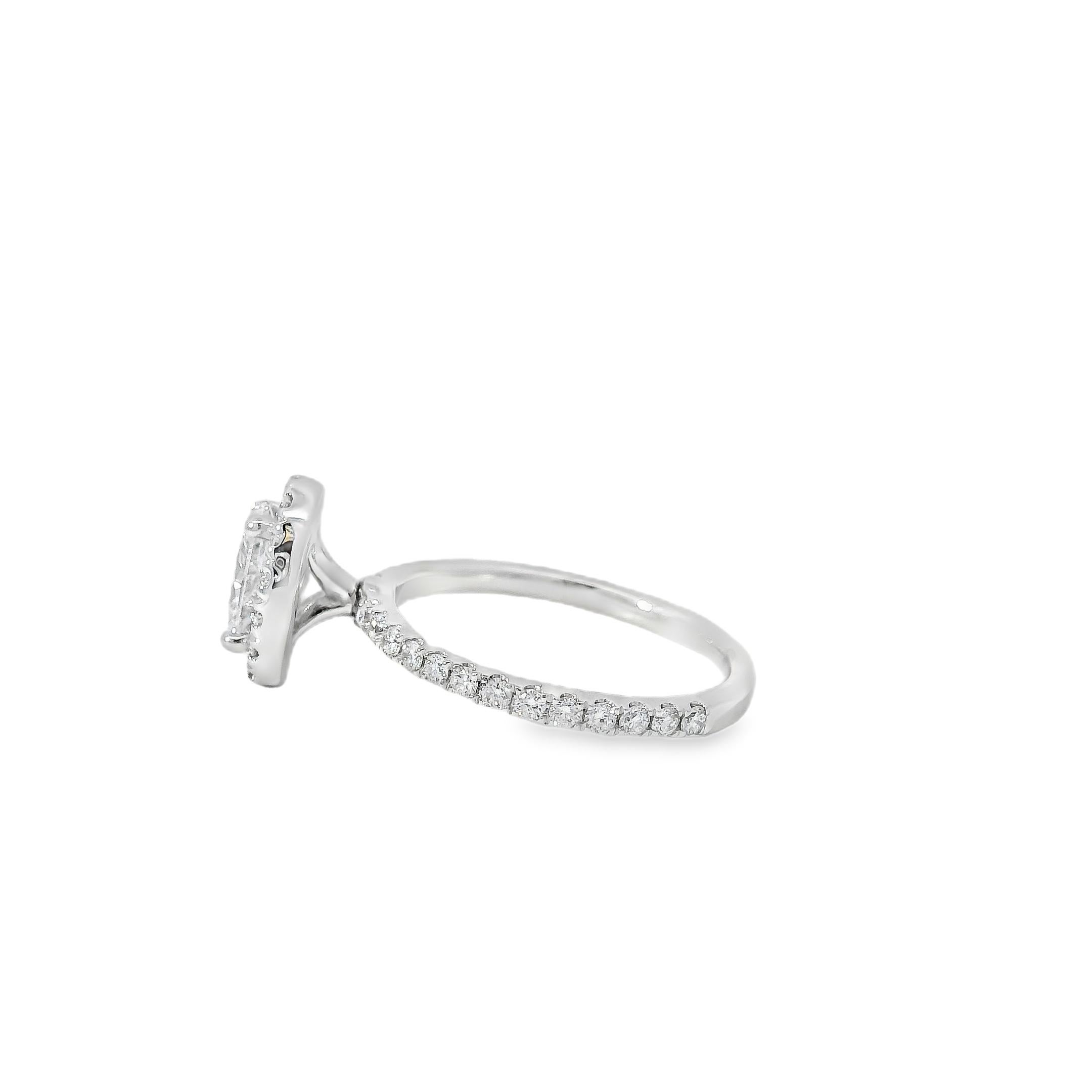 18k Weißgold GIA zertifiziert 0,70ct Oval Cut Diamond Verlobungsring im Angebot 3