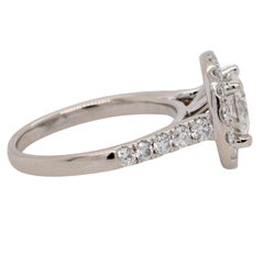 18k White Gold GIA Certified 1.27ct K VVS1 Round Brilliant Diamond Halo Ring