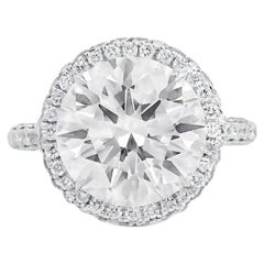 18k White Gold GIA Certified 4.40ct Diamond Engagement Ring