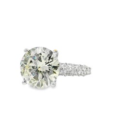 18k White Gold 5.07ctw Round Brilliant Natural Diamond Engagement Ring