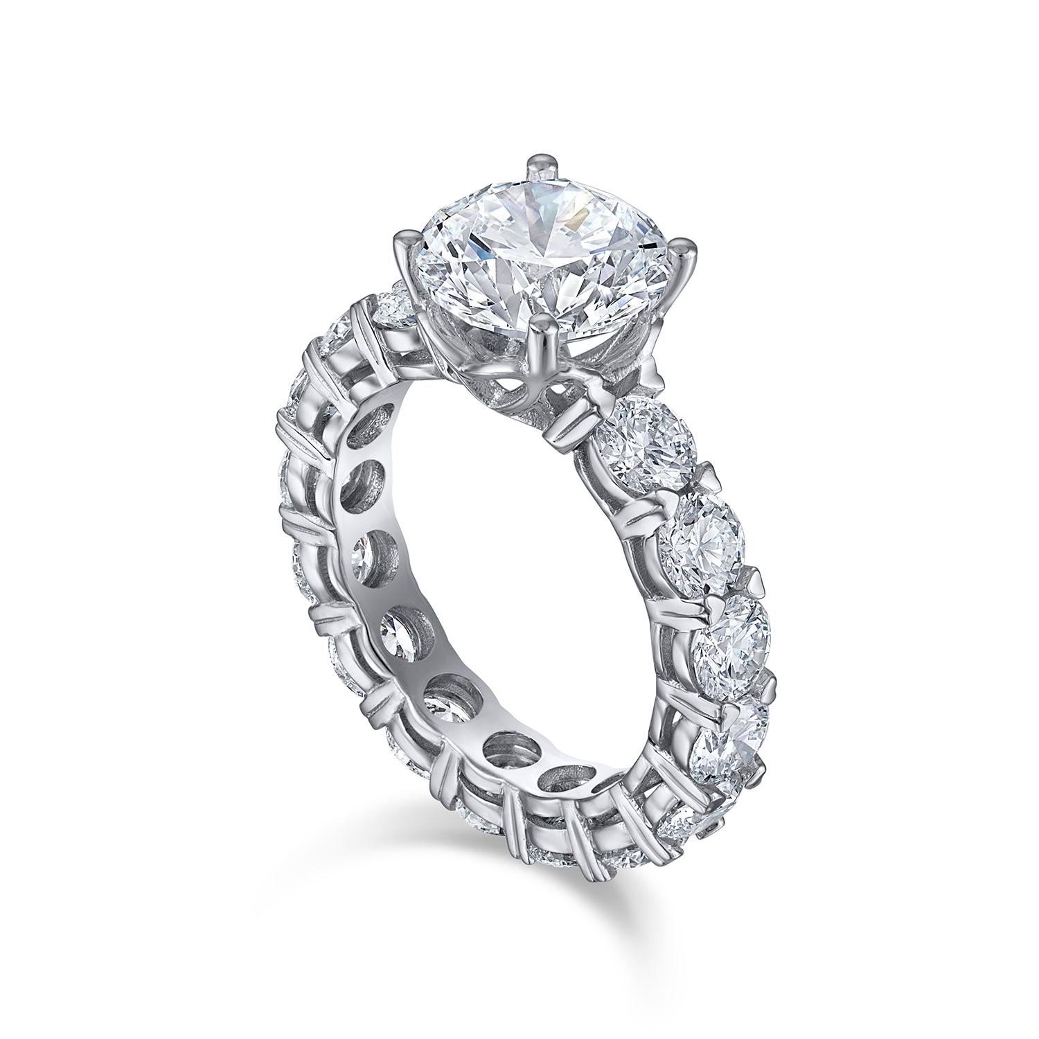 Round Cut GIA Certified Natural Flawless Round Diamond Eternity Ring