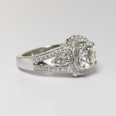 18K White Gold GIA Certified Diamond Engagement Ring 2.61ct
