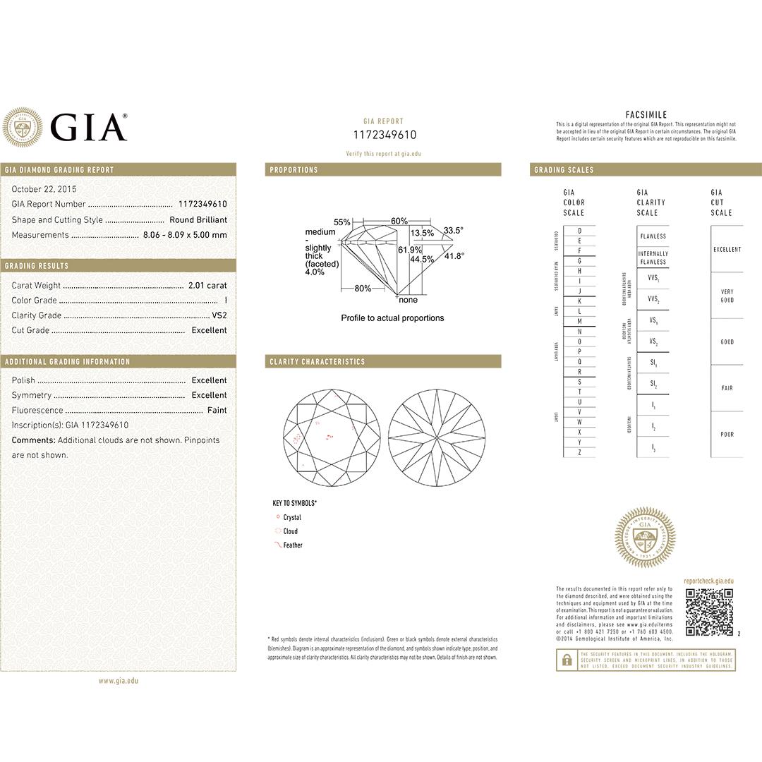 18K White Gold GIA Certified Diamond Engagement Ring 2.61ct For Sale 3