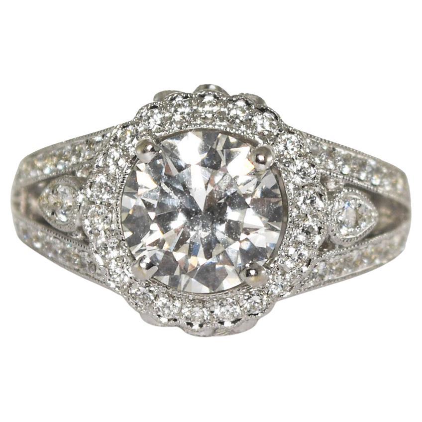 18K White Gold GIA Certified Diamond Engagement Ring 2.61ct