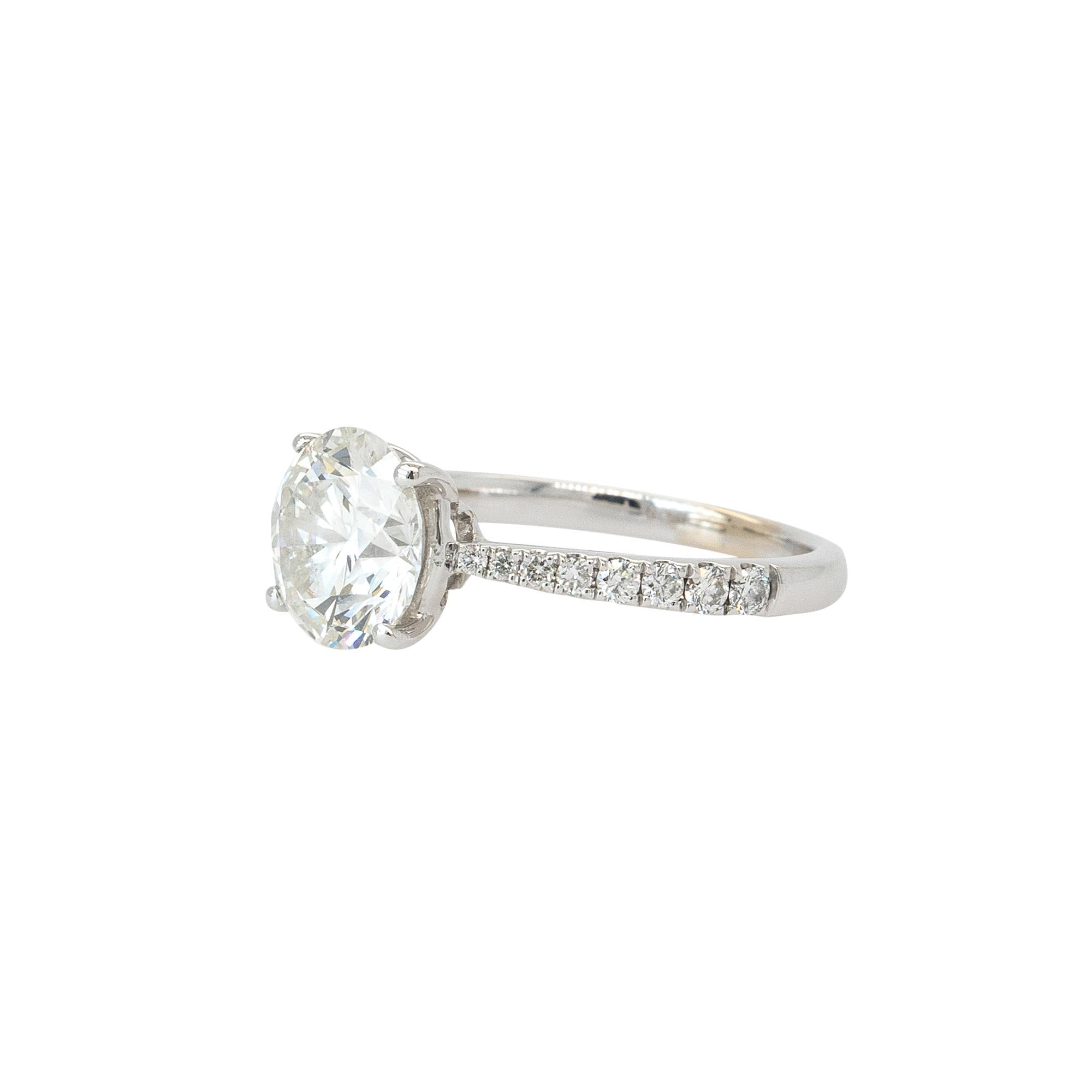 Anello di fidanzamento con diamante certificato GIA in oro bianco 18 carati in vendita 1