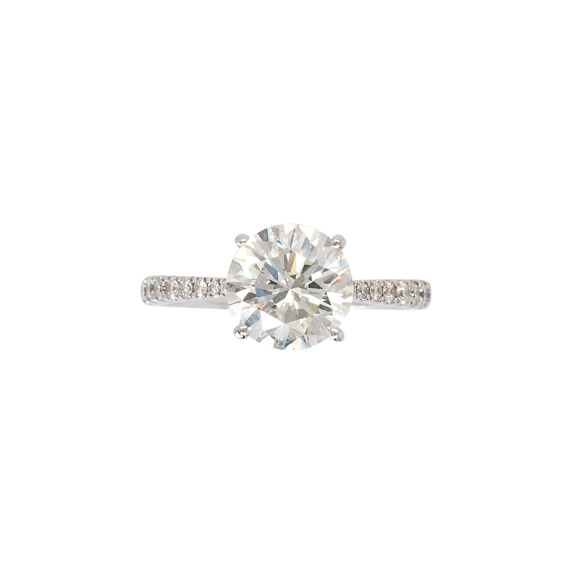 Anello di fidanzamento con diamante certificato GIA in oro bianco 18 carati in vendita 4