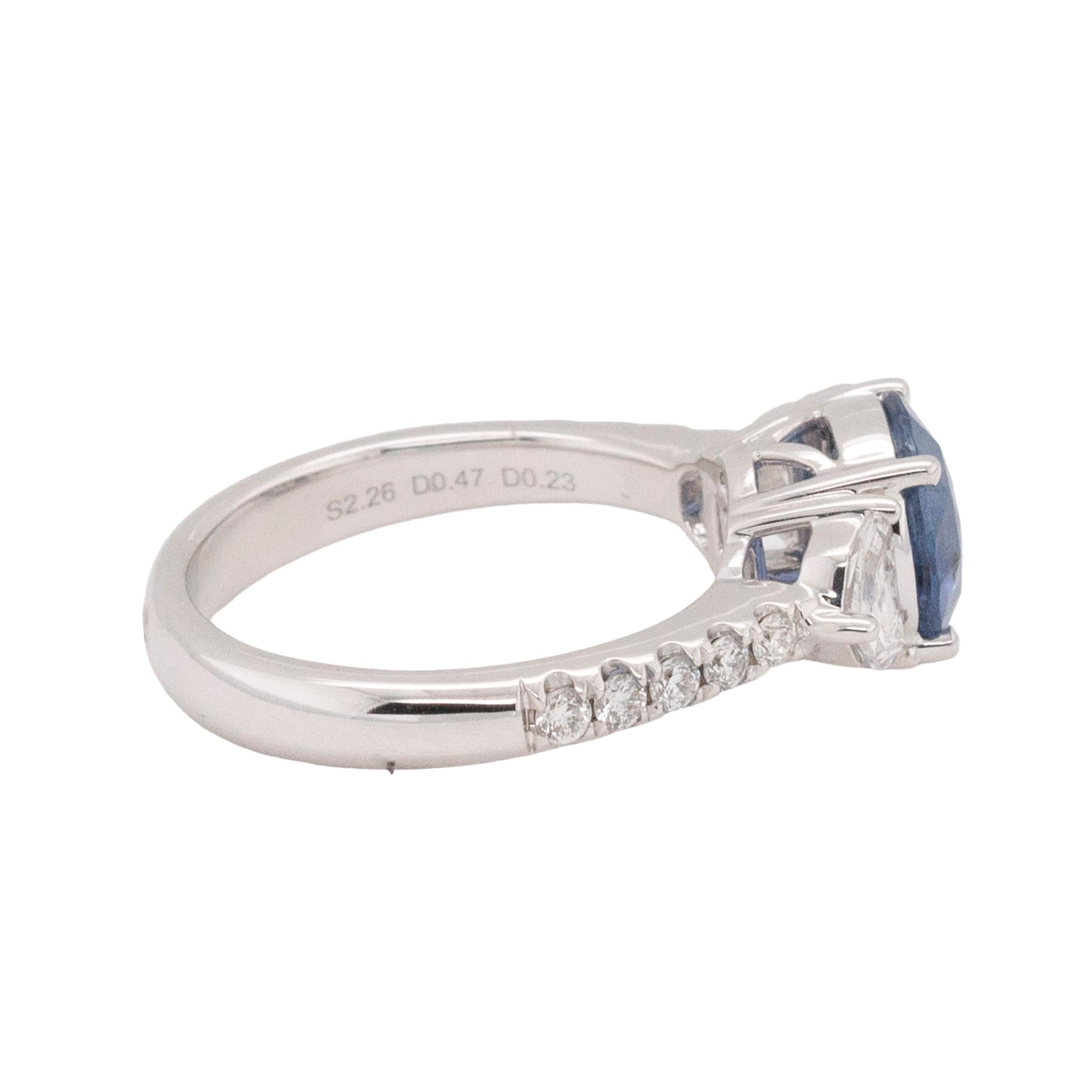 Mixed Cut GIA Certified Natural Diamond and Heated Sapphire Ring