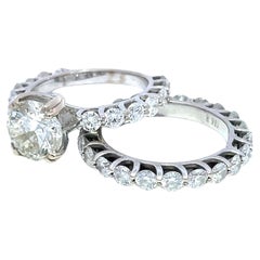 Bagues de mariage en or blanc 18 carats avec diamants naturels certifiés GIA