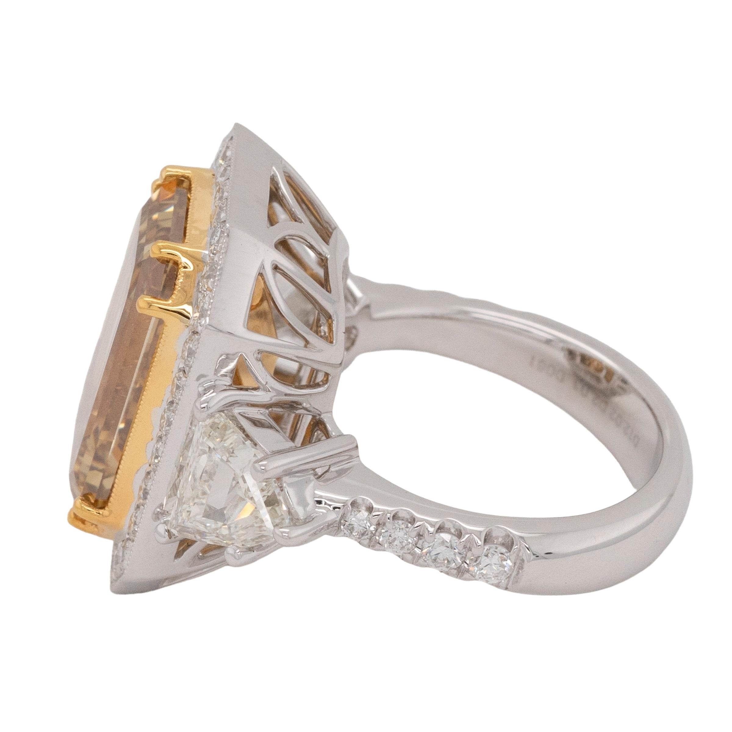 18k Weißgold GIA zertifiziert natürliche Fancy Gelb-Braun Diamant Ring im Zustand „Neu“ in Boca Raton, FL