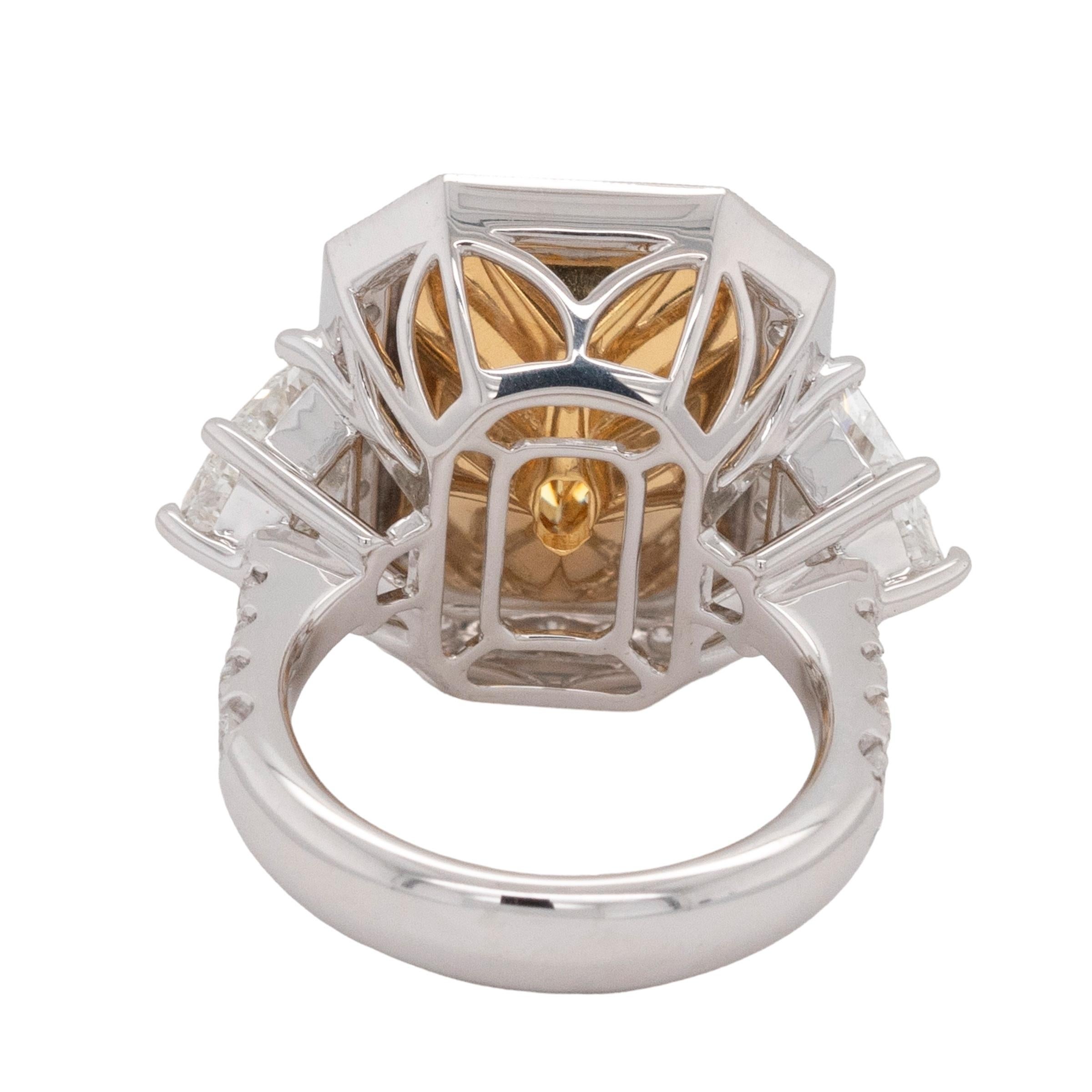 18k Weißgold GIA zertifiziert natürliche Fancy Gelb-Braun Diamant Ring 1