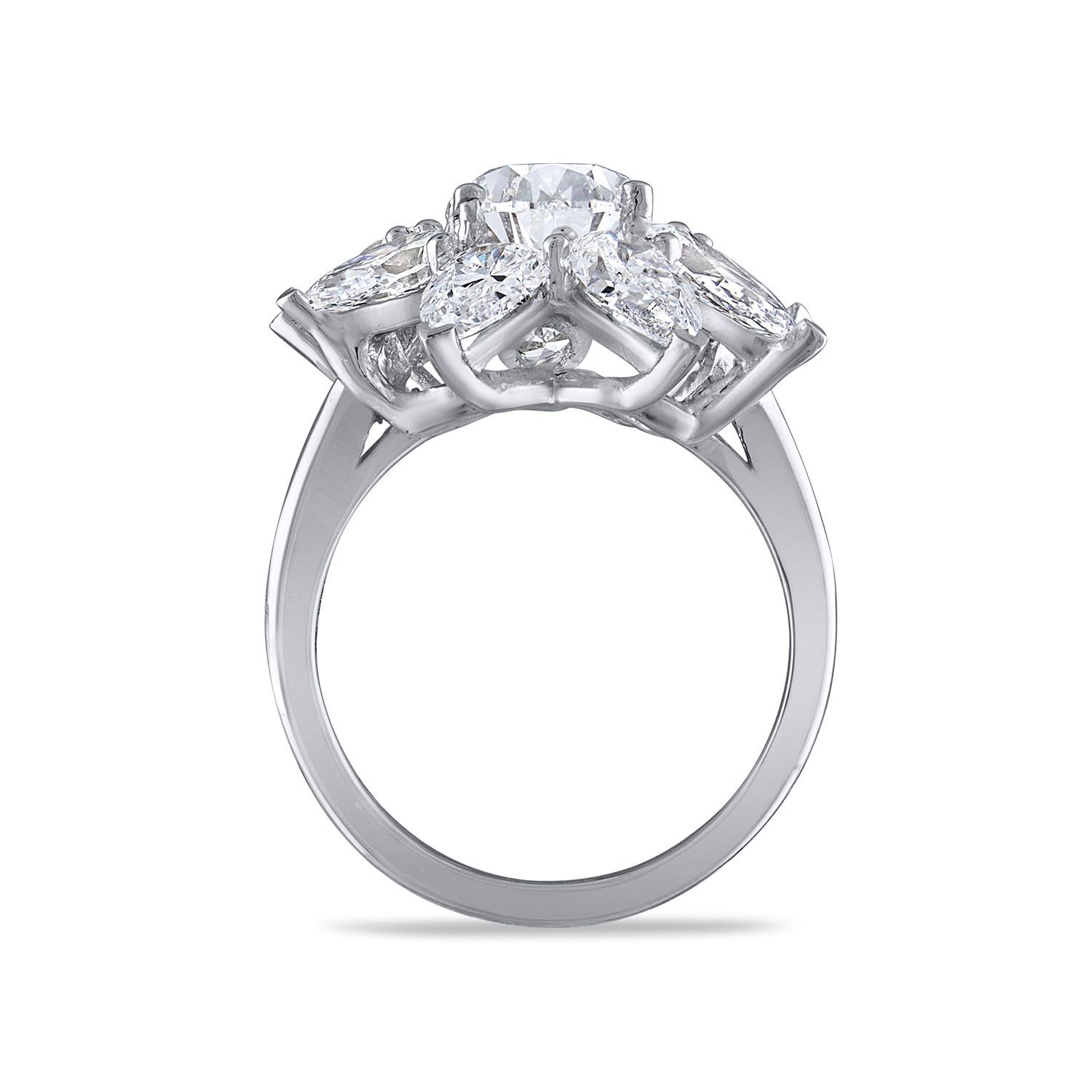 GIA Certified Natural Flawless Brilliant Pear Diamond Ring 2