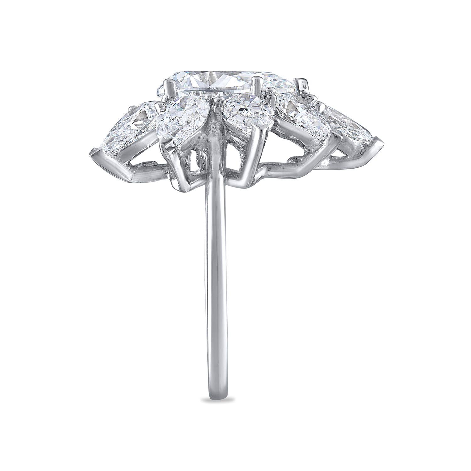 GIA Certified Natural Flawless Brilliant Pear Diamond Ring 3