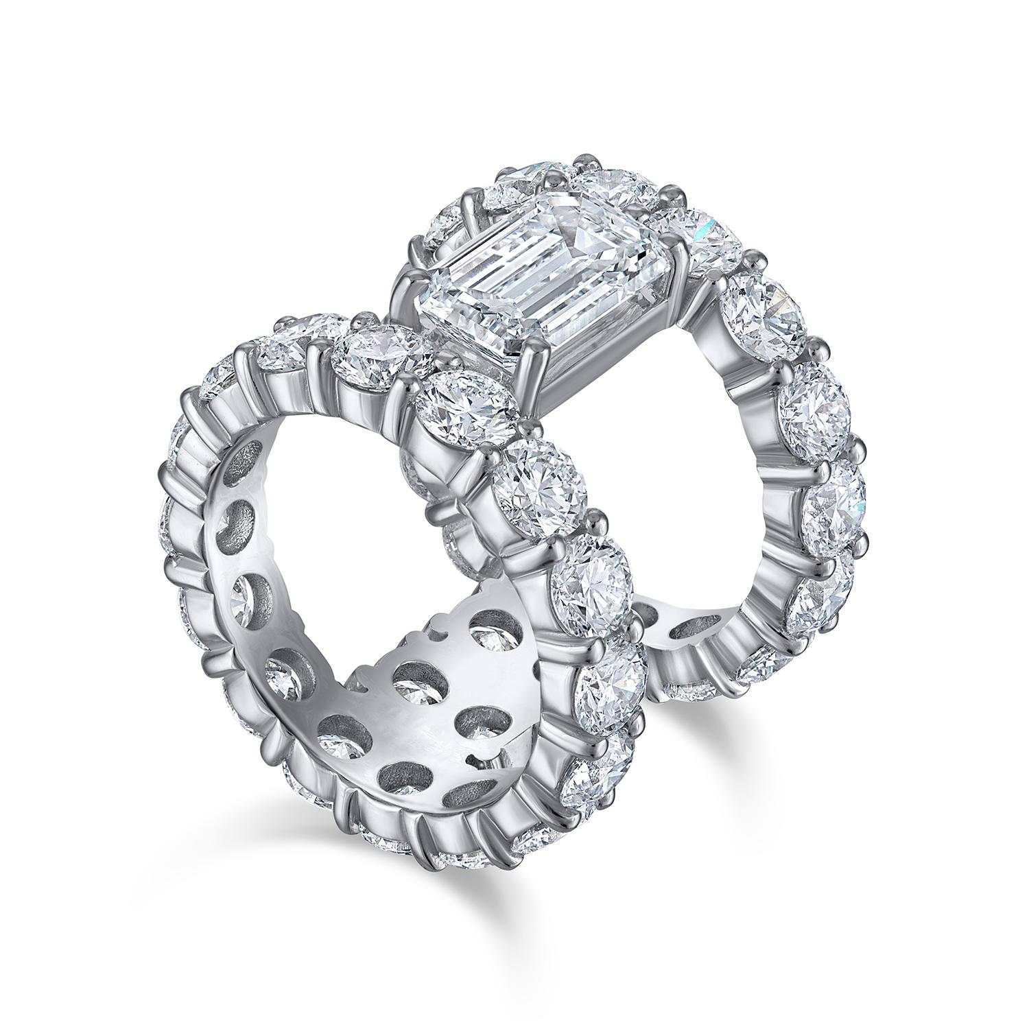 GIA Certified Natural Flawless Diamond Double Eternity Ring 4