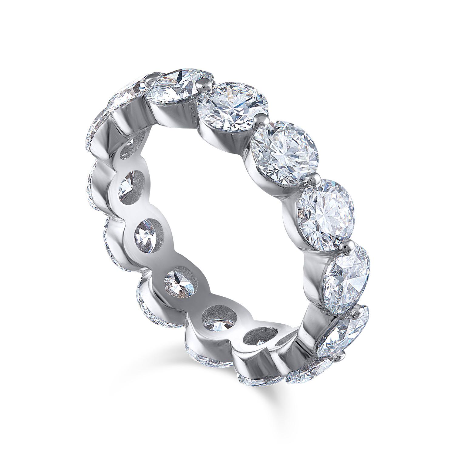 Round Cut GIA Certified Natural Flawless Round Diamond Eternity Ring