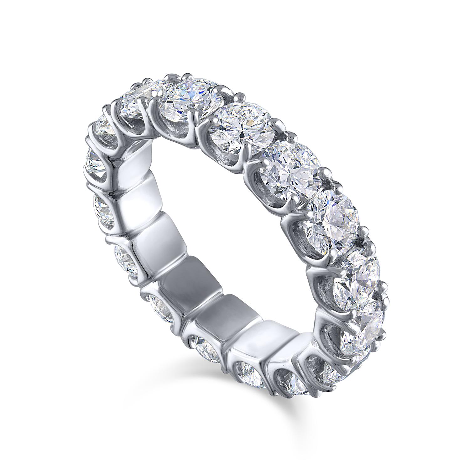 Round Cut GIA Certified Natural Diamond Eternity Ring