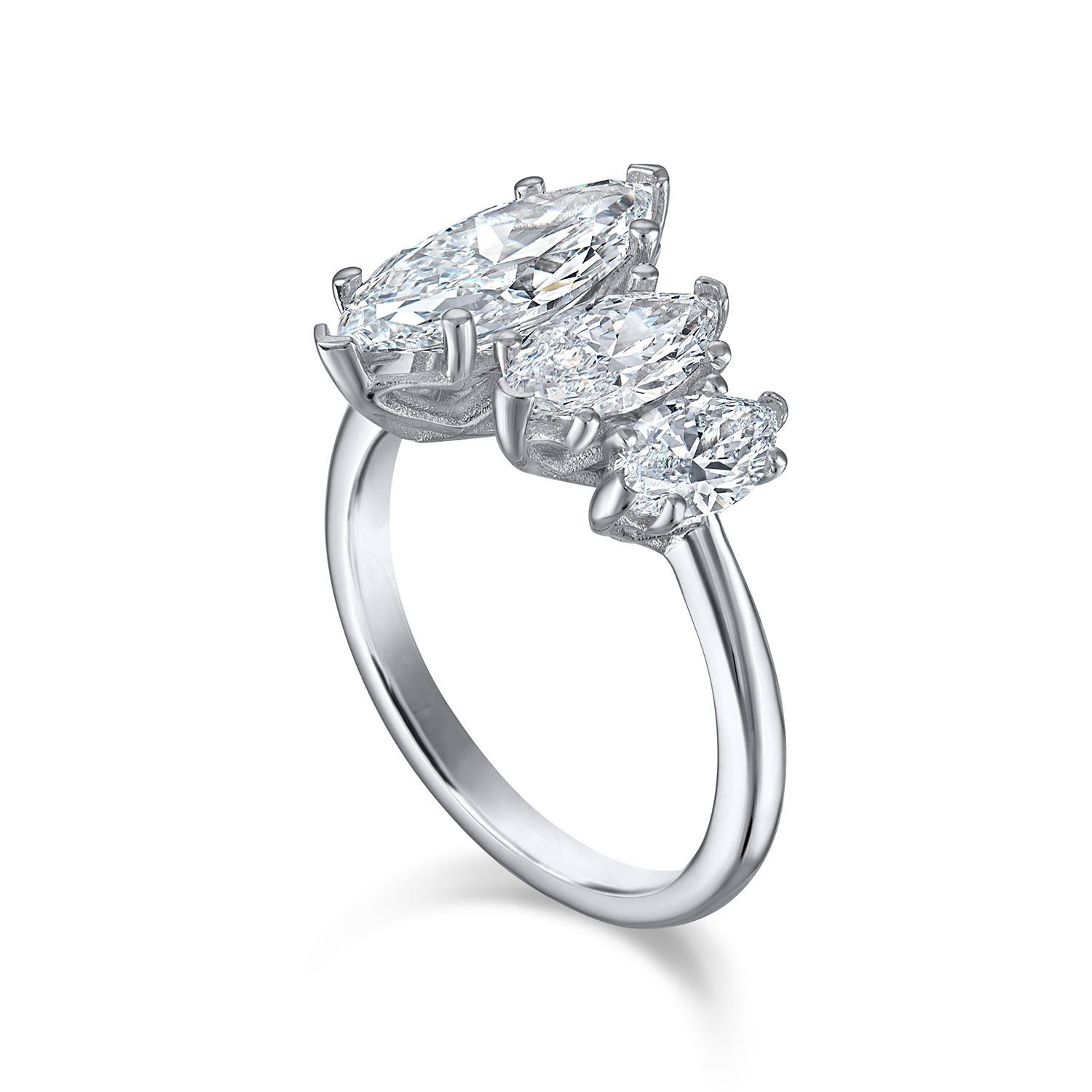 GIA Certified Natural Three Stone Diamond Ring 1