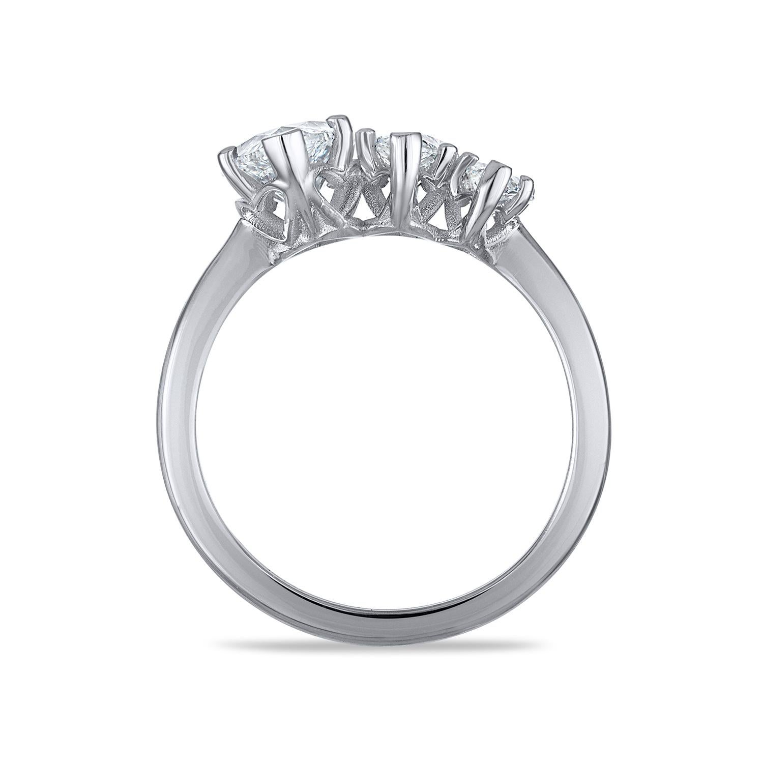 GIA Certified Natural Three Stone Diamond Ring 3