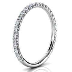 18 Karat Weißgold GIA Französischer Pavé-Diamantring '1/3 Ct. tw'